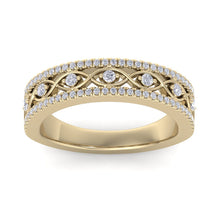 Load image into Gallery viewer, 18Kt gold designer band diamond ring by diamtrendz
