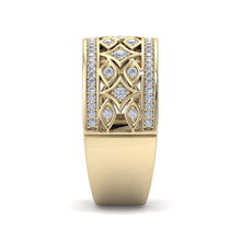Load image into Gallery viewer, 18Kt gold designer band diamond ring by diamtrendz

