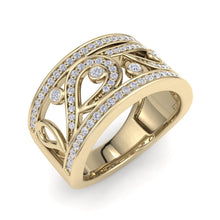Load image into Gallery viewer, 18Kt gold designer band diamond ring by diamtrendz
