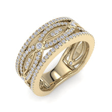 Load image into Gallery viewer, 18Kt gold designer band diamond ring by diamtrendz

