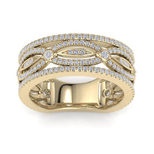 Load image into Gallery viewer, 18Kt gold designer band diamond ring by diamtrendz
