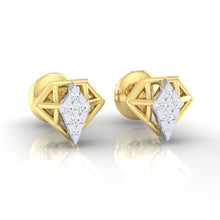 Load image into Gallery viewer, 18Kt gold real diamond earring by diamtrendz
