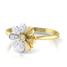 Load image into Gallery viewer, 18Kt gold floral diamond ring by diamtrendz
