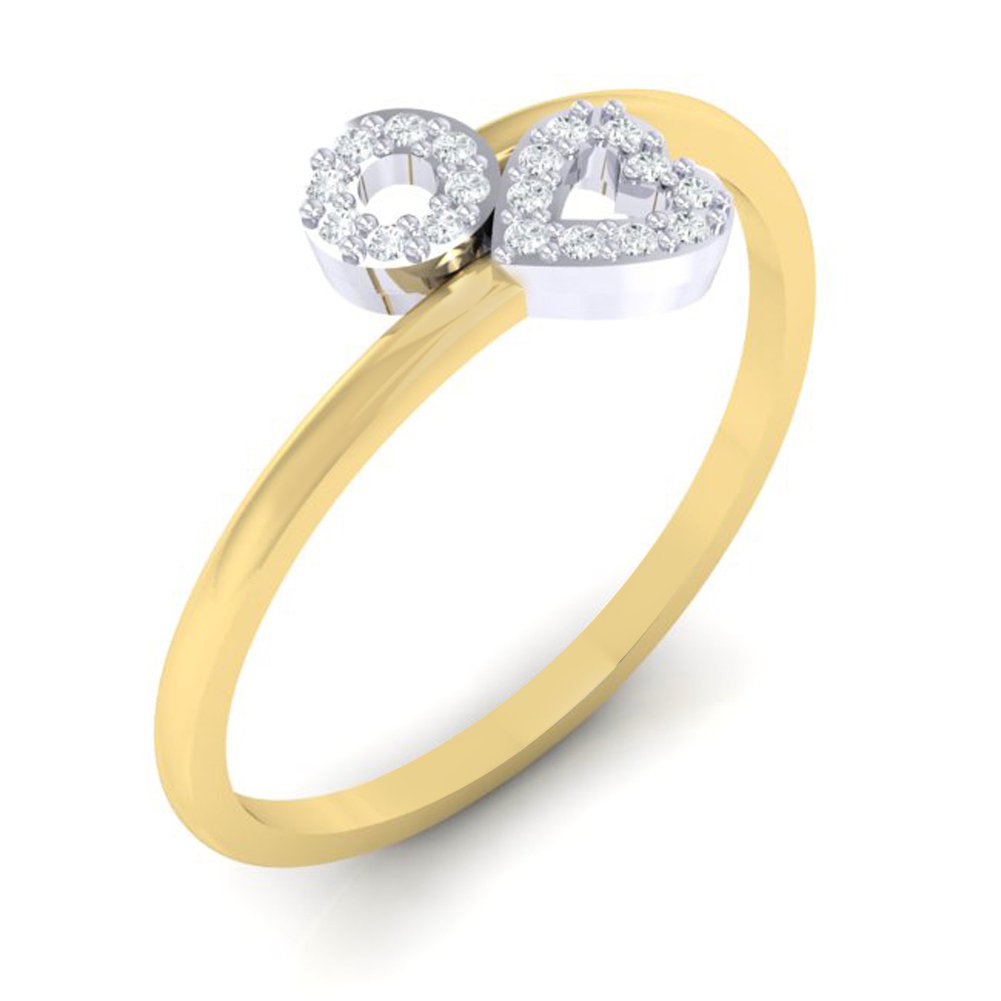 14K YELLOW GOLD HEART INITIAL RING | Patty Q's Jewelry Inc