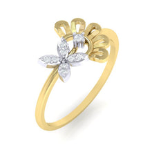 Load image into Gallery viewer, 18Kt gold floral diamond ring by diamtrendz

