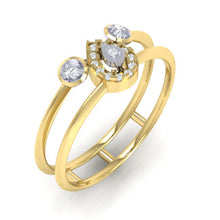 Load image into Gallery viewer, 18Kt gold pear diamond ring by diamtrendz
