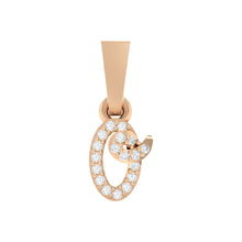 Load image into Gallery viewer, rose gold alphabet initial letter &#39;Q&#39; diamond pendant - 1
