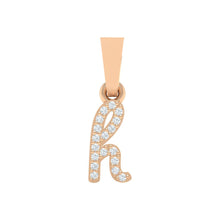 Load image into Gallery viewer, rose gold alphabet initial letter &#39;h&#39; diamond pendant - 1
