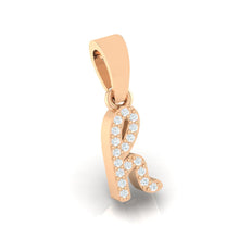 Load image into Gallery viewer, rose gold alphabet initial letter &#39;h&#39; diamond pendant - 3
