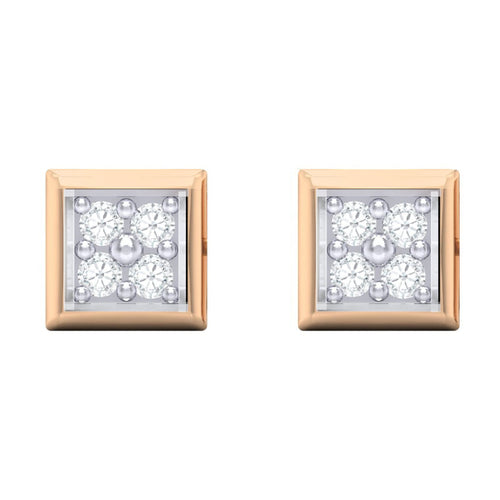 18Kt rose gold real diamond earring by diamtrendz