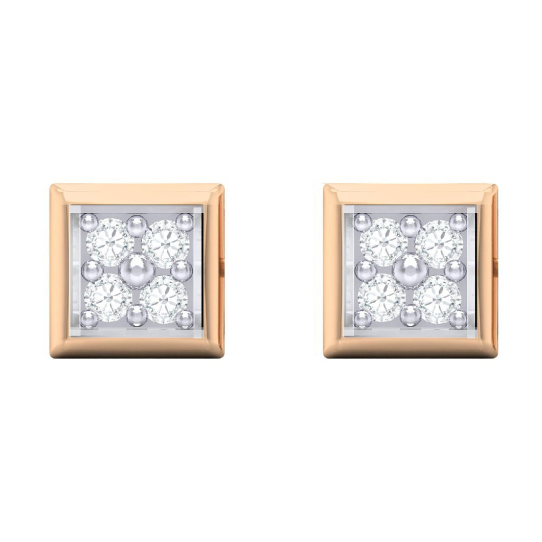 18Kt rose gold real diamond earring by diamtrendz