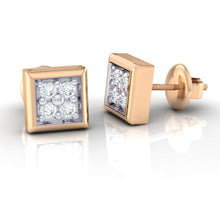 Load image into Gallery viewer, 18Kt rose gold real diamond earring by diamtrendz
