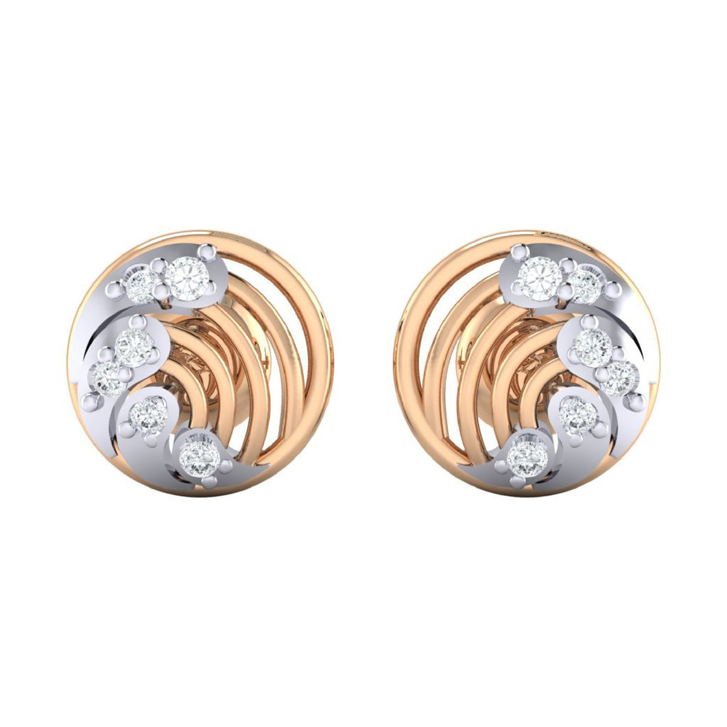 18Kt rose gold real diamond earring by diamtrendz