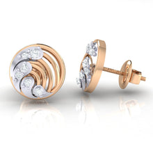 Load image into Gallery viewer, 18Kt rose gold real diamond earring by diamtrendz
