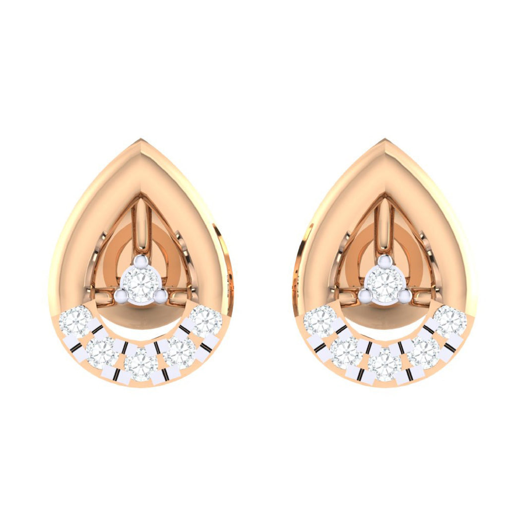 18Kt rose gold real diamond earring by diamtrendz