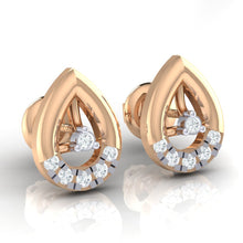 Load image into Gallery viewer, 18Kt rose gold real diamond earring by diamtrendz
