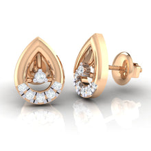 Load image into Gallery viewer, 18Kt rose gold real diamond earring by diamtrendz
