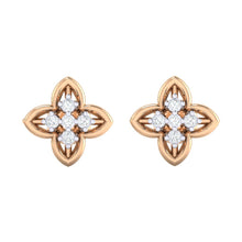 Load image into Gallery viewer, 18Kt rose gold real diamond earring by diamtrendz
