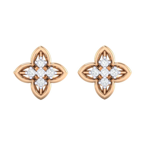 18Kt rose gold real diamond earring by diamtrendz