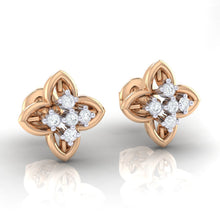 Load image into Gallery viewer, 18Kt rose gold real diamond earring by diamtrendz
