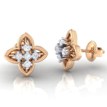 Load image into Gallery viewer, 18Kt rose gold real diamond earring by diamtrendz

