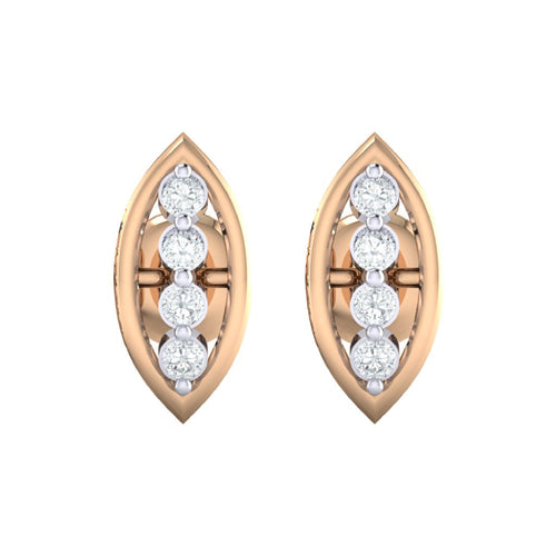 18Kt rose gold real diamond earring by diamtrendz