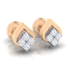 Load image into Gallery viewer, 18Kt rose gold real diamond earring by diamtrendz
