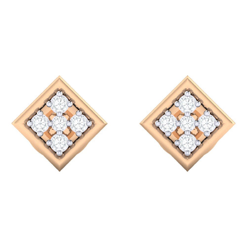 18Kt rose gold real diamond earring by diamtrendz