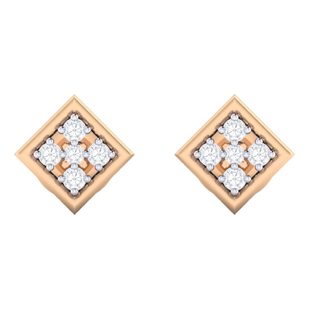 18Kt rose gold real diamond earring by diamtrendz