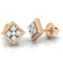 Load image into Gallery viewer, 18Kt rose gold real diamond earring by diamtrendz
