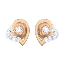 Load image into Gallery viewer, 18Kt rose gold real diamond earring by diamtrendz
