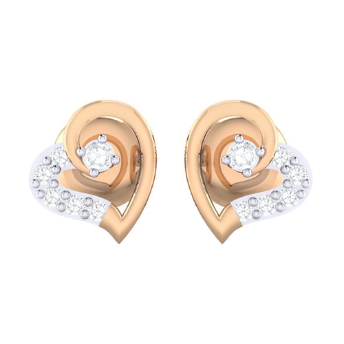 18Kt rose gold real diamond earring by diamtrendz