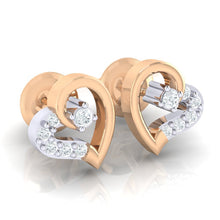 Load image into Gallery viewer, 18Kt rose gold real diamond earring by diamtrendz
