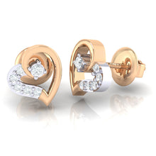 Load image into Gallery viewer, 18Kt rose gold real diamond earring by diamtrendz
