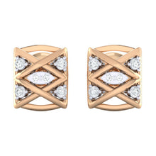 Load image into Gallery viewer, 18Kt rose gold real diamond earring by diamtrendz
