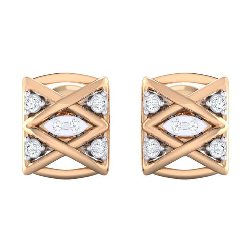 18Kt rose gold real diamond earring by diamtrendz