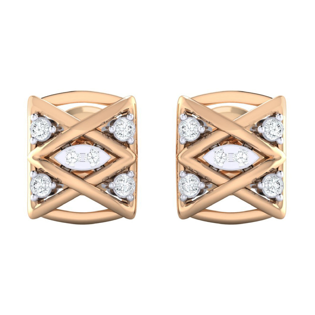 18Kt rose gold real diamond earring by diamtrendz