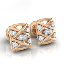 Load image into Gallery viewer, 18Kt rose gold real diamond earring by diamtrendz
