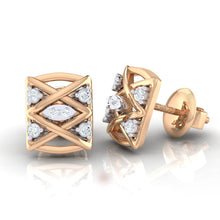 Load image into Gallery viewer, 18Kt rose gold real diamond earring by diamtrendz
