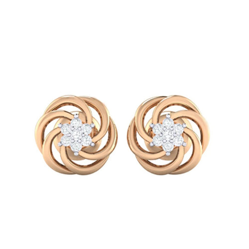 18Kt rose gold real diamond earring 10(2) by diamtrendz