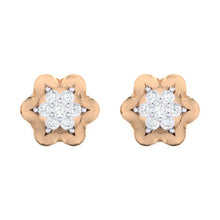 Load image into Gallery viewer, 18Kt rose gold real diamond earring by diamtrendz
