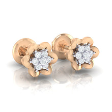 Load image into Gallery viewer, 18Kt rose gold real diamond earring by diamtrendz
