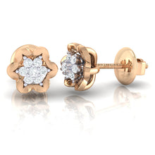 Load image into Gallery viewer, 18Kt rose gold real diamond earring by diamtrendz
