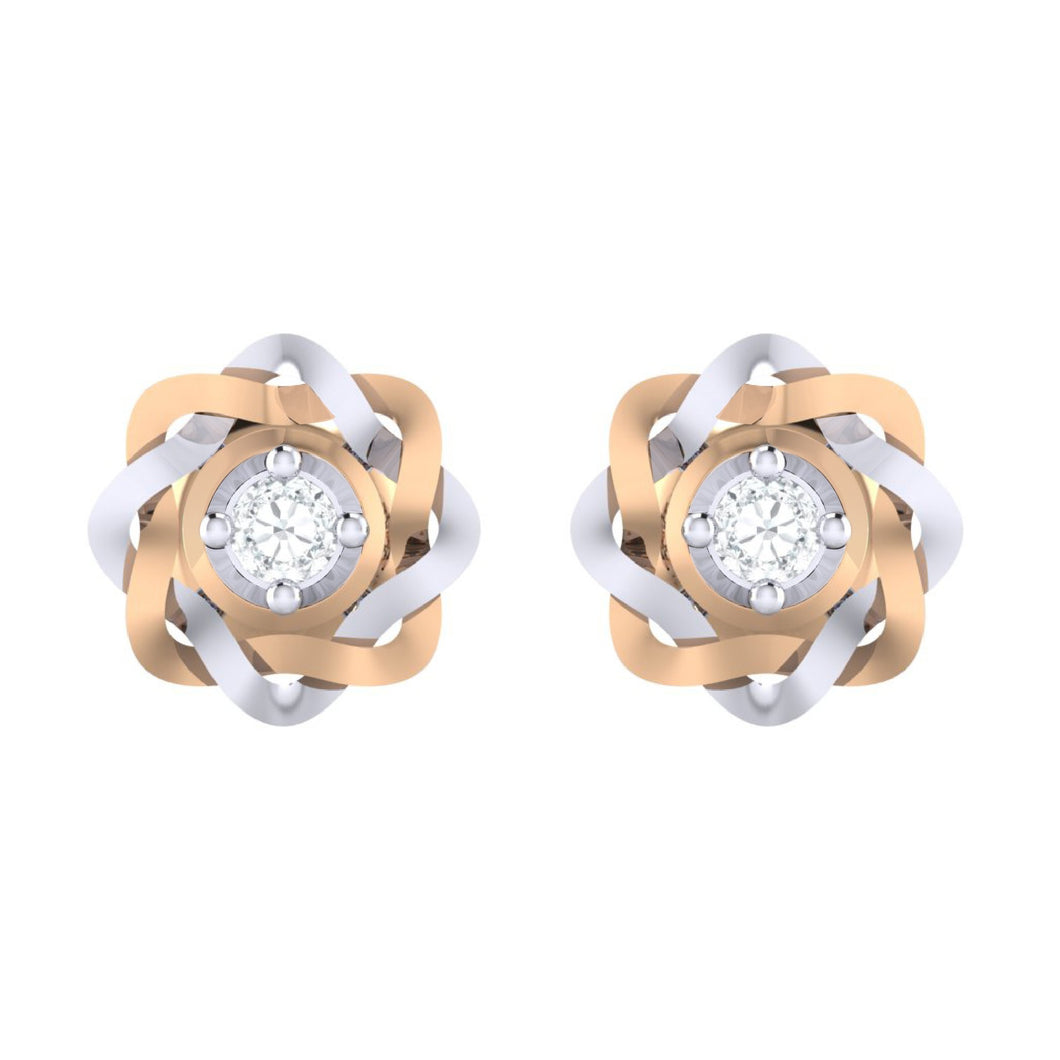 18Kt rose gold real diamond earring by diamtrendz