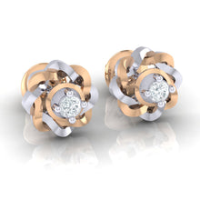 Load image into Gallery viewer, 18Kt rose gold real diamond earring by diamtrendz
