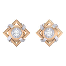 Load image into Gallery viewer, 18Kt rose gold real diamond earring by diamtrendz
