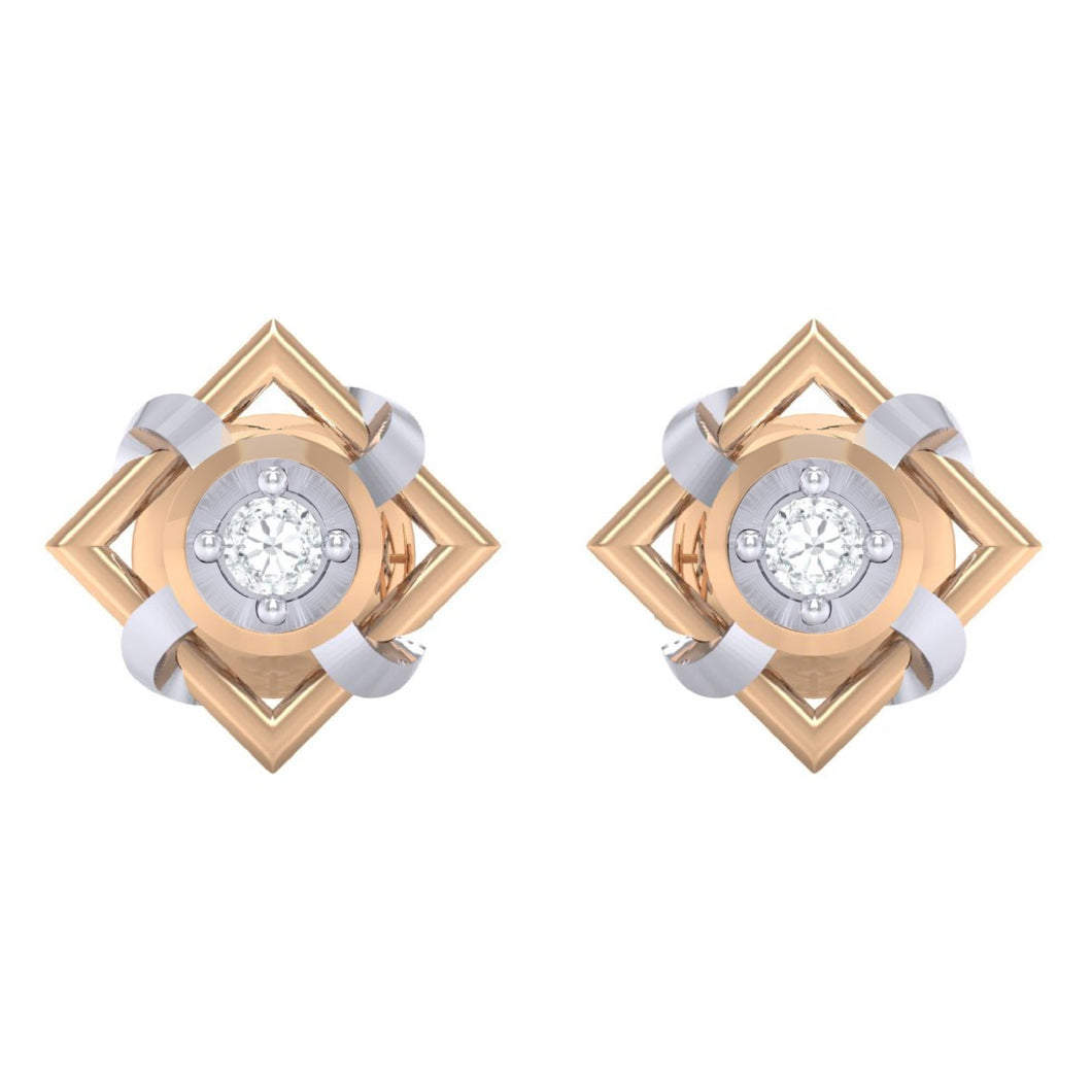 18Kt rose gold real diamond earring by diamtrendz