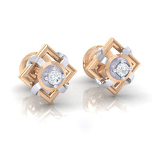 Load image into Gallery viewer, 18Kt rose gold real diamond earring by diamtrendz
