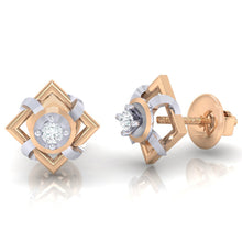 Load image into Gallery viewer, 18Kt rose gold real diamond earring by diamtrendz
