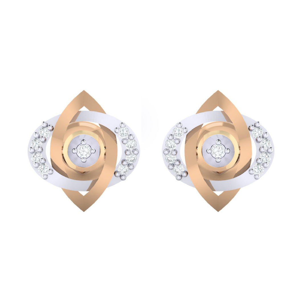 18Kt rose gold real diamond earring by diamtrendz